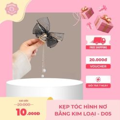 Kẹp Tóc Hình Nơ Bằng Kim Loại